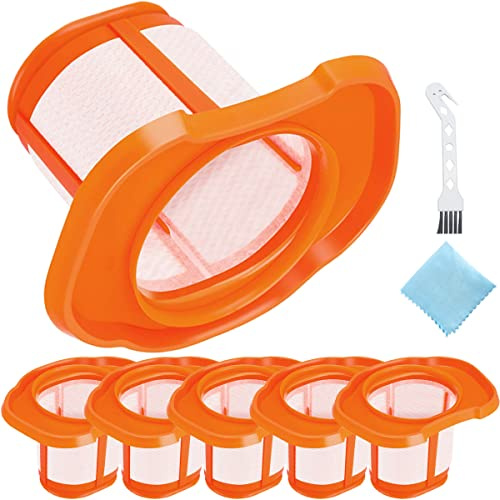 EATBALE 6Pcs BHHV320B Filters for Black + Decker BHHV320B BHHV320J BHHV520BF BHHV520BFP BHHV520BT BHHV520JF Cordless Handheld Vacuum Cleaner Replacement Parts with Cleaning Brush Rag