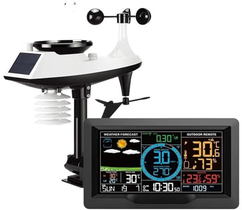 Estaciones meteorológicas FJ3390A higrotermógrafo estación meteorológica profesional temperatura humedad velocidad del viento detección de lluvia pronóstico del tiempo reloj Sensor multiexterior