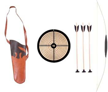 Holzspielerei - Kinderbogen Set 120 cm mit Holz-Zielscheibe rund