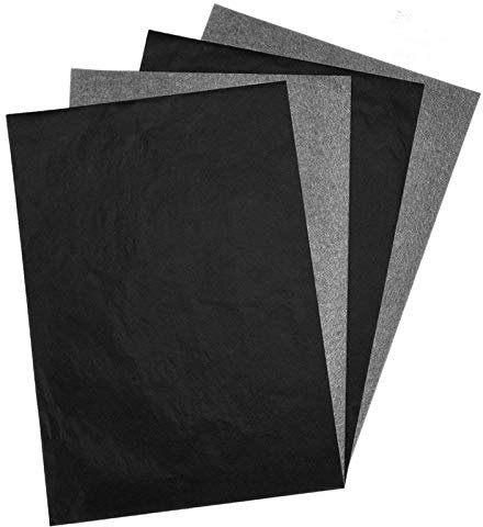 TopHomer Kohle-Kopierpapier, 100 Blatt, Carbonpapier, 21 x 30 cm, Carbonpapier, A4, für DIY Zeichnen von Zeichnungen, Holz und anderen Oberflächen (schwarz)
