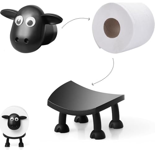 STGBCST Lustiger Toilettenpapierhalter Toilettenpapierhalter Schaf Schaf Toilettenpapierhalte 16x8.5cm, für 42mm Rollen,für Toilettenpapier, Klorollenhalter, Klopapierhalter oder als Geschenk