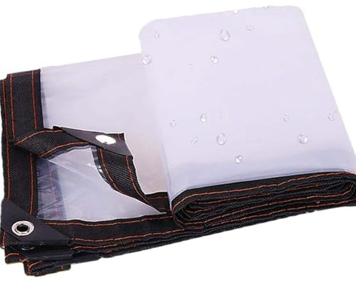 Heavy Duty Clear Tarps with Grommets – Waterproof Transparent Plastic Tarpaulin Cover for Winter, Plants, Chicken Coop, Greenhouse, Garden, Patio Furniture, and Pets – Rainproof Protection