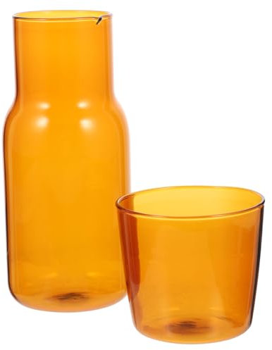 HOLIDYOYO Botellas De Agua De Vidrio Jarra De Agua Práctica para Escritorio y Dormitorio con Taza y Bebidas Diarias