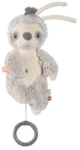 Fehn Caja de música Mini con Perezoso, Peluche y Ayuda para Dormir: Caja de música a Cuerda con melodía Suave 'Sabes cuántas Estrellas Hay, para bebés y niños pequeños a Partir de 0 Meses