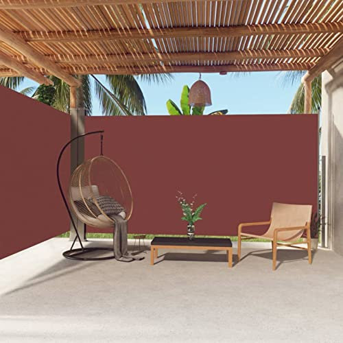 Juroupi Tenda da Sole Laterale Retrattile Marrone 200x600 cm,Tenda da Sole Laterale,Anti UV Antivento Protezione Privacy per Balcone/Giardino-318009