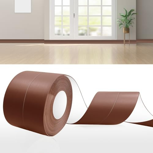DIKARIYA Weichsockelleiste Selbstklebend Braun 6M PVC Sockelleiste 30x30mm