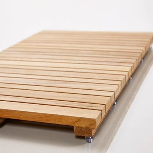 Alfombrilla de baño de teca, antideslizante, antimoho, para spa, sauna, piscina, decoración y protector de suelos de jacuzzi