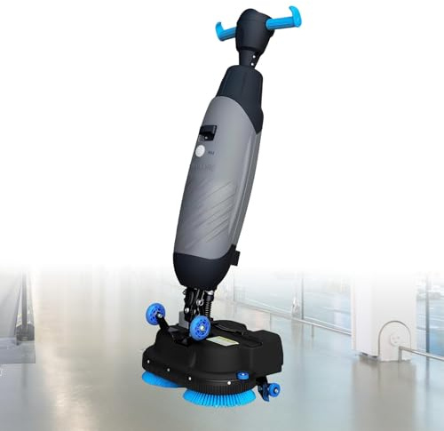 Lissontine Mini Fregadora de Suelos sin Cable, Fregadora Comercial, Pulidora de Suelos, Cepillo Rotativo 360°, Limpieza Húmeda y Seca, Limpieza Profesional para Locales Comerciales y Oficinas Grey