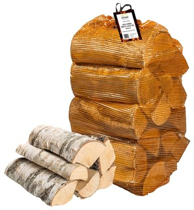 simpa 40L (12.5kg Approx) Kiln Dried Birch Hardwood Firewood Logs, Perfect for Open fires, Wood Burning Stoves, Log Burners, Campfires, Fire Pits
