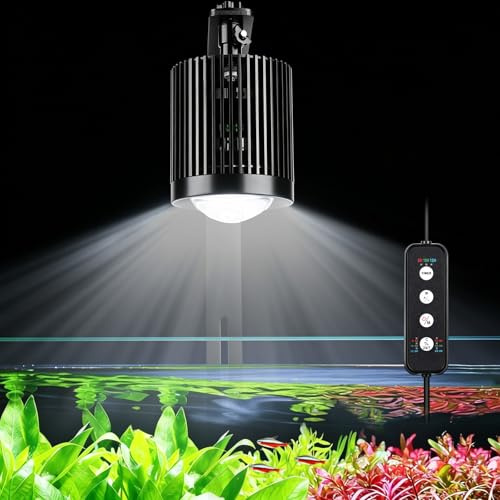 Fishnanny LED Aquarium Light, 24/7 Full Spectrum LED Grow Light for Aquatic Plant, Adjustable Clip On Fish Tank Lights with 3 Timer, 3 Colour & 10 Brightness, Growing Lights for Indoor Aquarium Plants
