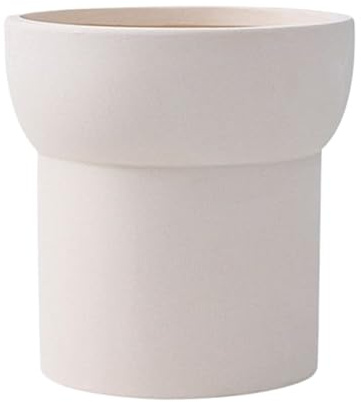 Pot de fleurs en céramique émaillée blanc avec trou de drainage pour table ou sol d'intérieur – Conteneur élégant pour cactus, aloès, monstera, orchidée ou , finition céramique lisse, 13 cm