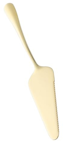 BESPORTBLE Pala per Torta in Acciaio 304 Lama Seghettata Spatola da Forno Ergonomica per Pizza e Dolci Finitura a Specchio Oro Chiaro Utensile Cucina per Uso Duraturo e Regalo