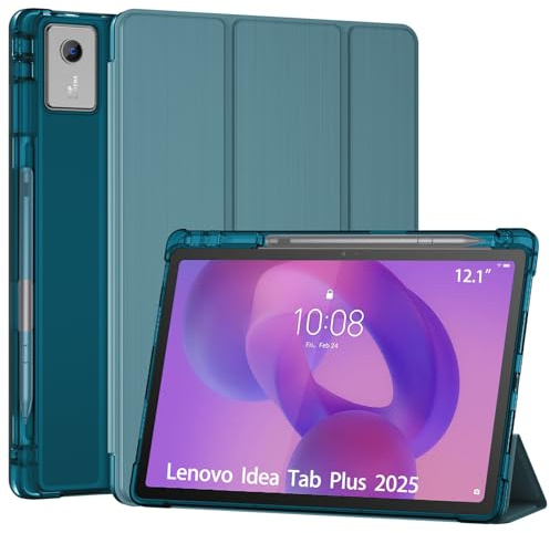 ProCase Funda para Lenovo Idea Tab Plus 12.1 Pulgadas 2025, Carcasa Protectora Delgada Smart Case Soporte Plegable Cubierta Rígida para Tableta Idea Tab Plus 12.1 Suspensión/Activación Auto –Teal
