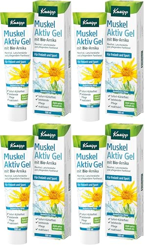 Kneipp Muskel Aktiv Gel mit Bio-Arnika - Für Freizeit und Sport - Sofort-Kühleffekt - 100ml (Packung mit 4)