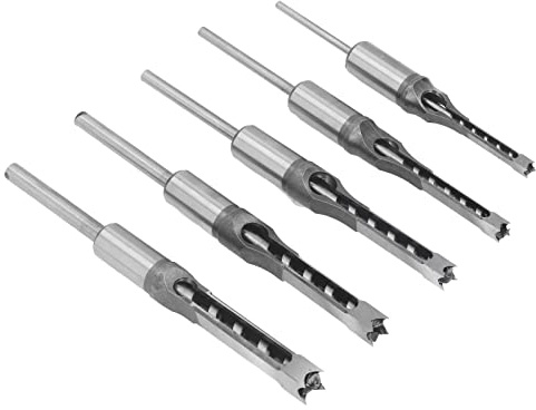 Kit di punte quadrate per la lavorazione del legno, in acciaio rapido trattato termicamente, per risparmiare manodopera, set da 5 pezzi per la lavorazione del legno, decorazioni