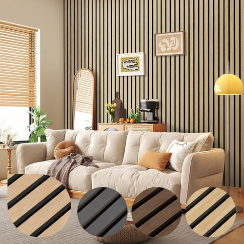 Jayseuw Akustikpaneele 3 Stück 120x60cm Premium Wandpaneele Holz und Filz,Schallschutz Holzpaneele Eiche optik Wandverkleidung für Studio und Zuhause – Großflächige Abdeckung (2.16m²)