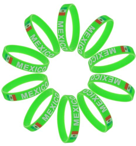 Milisten 10 Stück Packung Silikon Fußballarmbänder mit Meisterschaft Saison Design Weiche Passform und Ausgezeichnete Dehnbarkeit für Sportparty Events