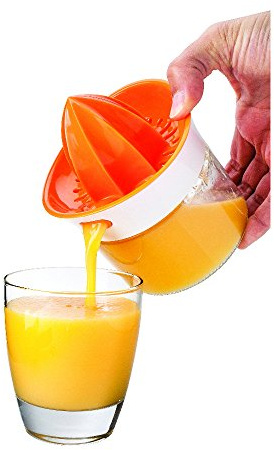 Joie Squeeze and Pour Citrus Juicer and Glass, 4-Inches x 5-Inches x 5.75-Inches, 13.5-Ounce Capacity