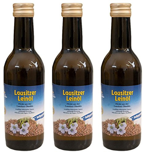 3 x Lausitzer Leinöl (kaltgepresstes Leinöl), 3x 250ml