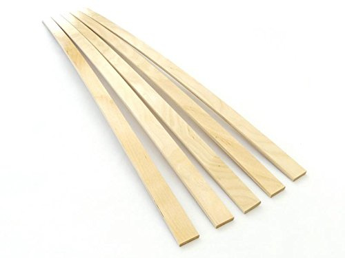 BOSSASHOP 5 Stück Federholzleisten 8mm Stärke x 53mm Breite | Ersatz Leisten | Lattenrost reparieren | Lattenrostersatzteile | Lattenrost Latten | 8x53 | 0,8x5,3 (999mm)