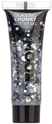 Gel mit klassischem grobkörnigen Glitter von Moon Glitter - 12ml - Silber - Glitzer Gesichtsfarbe