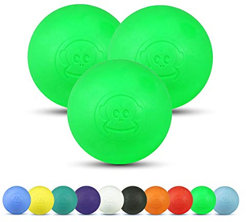 Captain LAX Massageball Original - Lacrosseball 3er Set, aus Hartgummi, mit den Maßen 6 x 6 cm geeignet für Triggerpunkt- & Faszienmassage/Crossfit