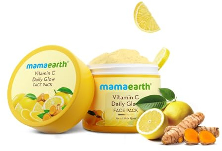 Mamaearth Vitamin C & Kaolin Clay Face Mask | Exfoliates Dead Skin Cells | Enhances Collagen, Reduces Signs of Aging | Skin Illumination for Glowing, Healthier Complexion | 100g