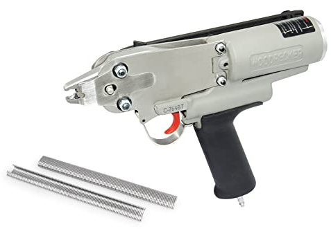 Woodpecker C-764BT Pneumatic C Ring Gun 16 Gauge 1/2-Inch Crown Air Power Hog Ring Gun, 3-4.8mm Closure Diameter Hog Ring Stapler C Ring Stapler Hog Ring Plier for Spring Mattress, Wire Cage, Car Seat