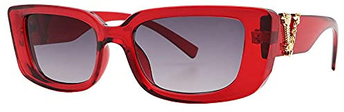 ShFhhwrl Klassisch Sonnenbrille Sonnenbrille Mode Quadrat Kleiner Rahmen Damen Sonnenbrille Farbverlauf V-Förmige Brille Rahmen U
