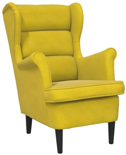 vidaXL Sessel, Relaxsessel mit gepolstertem Sitz Armlehnen, Fernsehsessel Loungesessel für Wohnzimmer, Polstersessel Ruhesessel, Senfgelb Samt