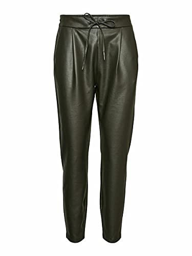 Vero Moda VMEVA MW Loose String Coated Pnt GA Noos, Pantaloni di Stoffa Donna, Peat,