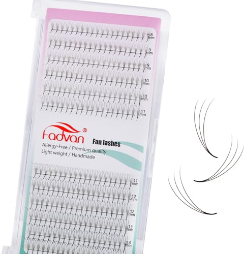 Volumen Wimpern Vorgefächerte 3D Vorgefertigte Russische Wimpernverlängerung Volumenbouquet 0,07 C Curl 8-14mm MIX Kurz Stiel Natürliche Volumenwimpern(3D-0.07-C-(8-14)