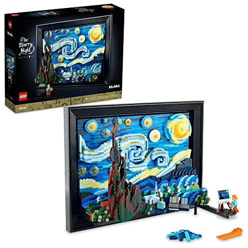 LEGO Ideas Vincent Van Gogh The Starry Night - Juego de construcción para adultos a partir de 18 años - Decoración artística de pared bellamente detallada para el hogar - Regalo para hombres y mujeres