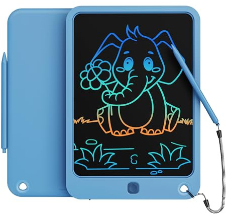 LCD Writing Tablet 10 Inch, Toys for 3 4 5 6 7 8 9 10 Year Old Boys Girls, Colorful Doodle Board Drawing Tablet, Gift for Boys Toddlers Age 3-12 Years, Memo Board, Drawing Pads with Lanyard(Navy)
