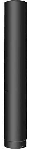 La zappa Tubo in acciaio nero da interno per stufa a legna con spessore 2 mm (100 cm, Ø120 mm)