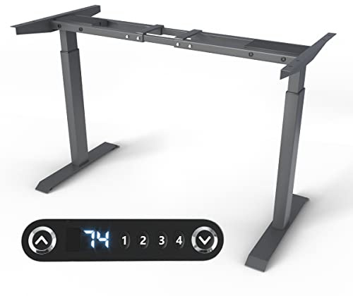 VESKA Höhenverstellbarer Schreibtischrahmen - Tischgestell - Bürotisch Rahmen mit Dual Motor Elektrisch Höhenverstellbar mit Touchscreen & Memoryfunktion Gestell (Anthrazit)