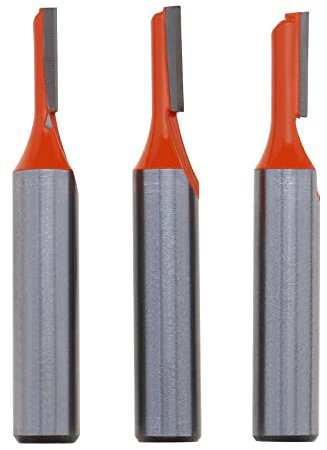 YINETTECH 3 Piezas Juego Cortadores Ranura Vástago 8mm Brocas Enrutador Broca Flauta única Recta Fresa Madera Acero Al Carbono Herramientas Fresado Carpintería Diámetro Corte 3 mm/4 mm/5 mm