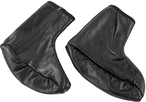 SEAFRONT Chaussettes en Cuir Halal Zipper Chaussettes Musulmanes Cuir PU Imperméable Garder au Chaud Chaussettes Islamiques Antidérapantes pour Le Camping Pêche Chasse Noir