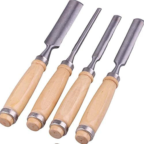 OITTo Carbon Steel Carpenter Carving Firmer Gouge Wood Chisel Tool Carpentry Tools Wood Chisel Set Pack of 4