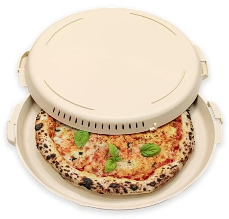 PIZZycle® Original Wiederverwendbare Pizzabox seit 2022, Mehrweg Pizzakarton aus robustem Polypropylen für Pizza bis 33 cm, stapelbar, spülmaschinenfest und Made in Germany - (Dough)