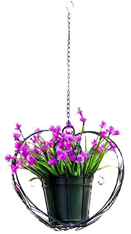 HASMI Blumentopf hängend Metall Hängende Pflanzgefäß Korb Herzform Sukkulenten Blumentopf Rustikale Eisdrahtrahmen Sukkulent Topf Outdoor Garden Dekor Blumentopf Balkon