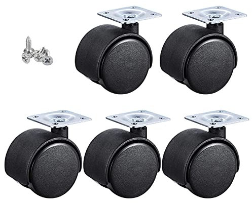 Lenkrollen für Bürostühle, Ersatzräder, 360-Grad-Universal-Drehplattenrollen, Schreibtischstuhlrollen, Möbelrollen für Hartholzböden, Teppiche, Laminat und Fliesen, Packung (Universal 40 mm/1,6 Zoll).