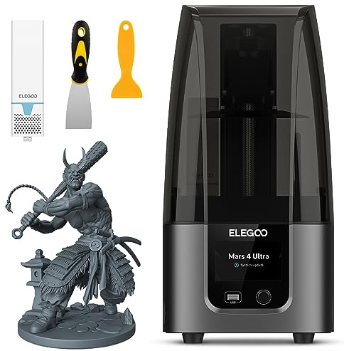 ELEGOO Mars 4 Ultra Resin 3D Drucker mit Luftreiniger 6.7 Zoll Ultra 9K Monochrom LCD Höherer Auflösung und Großem Druckvolumen, Großer Druckgröße von 156.36mm*77.76mm*165mm