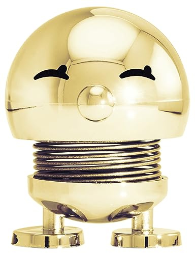 Hoptimist Bimble, wobble-figur, skandinavisk dekoration för vardagsrum, skrivbord, kontor, hall, badrum, modern & skandinavisk, bra present, 4.5 x 5.8 x 6.6 cm, Liten, Guld