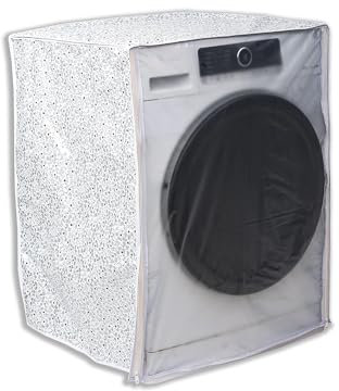 Housse de machine à laver à chargement frontal pour IFB 5,5 kg, 6 kg et 6,5 kg (50 cm x 63 cm x 81 cm _ blanc, gris) Lot de : 1 housse de machine à laver
