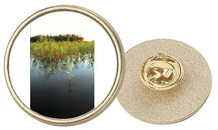 In The Lake Art Deco Brosche, rund, Metall, goldfarben, M, Metall