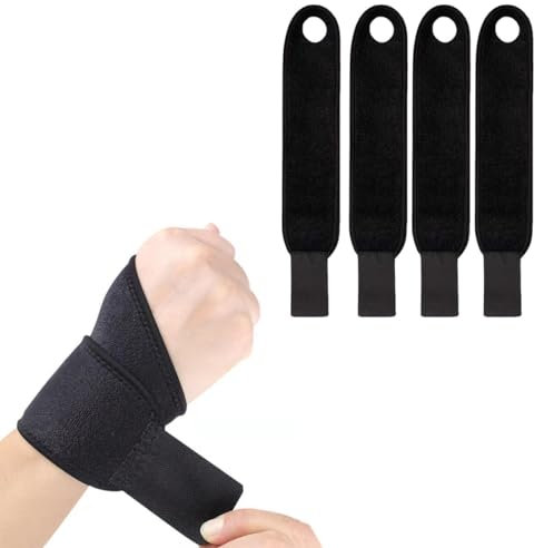 attelle poignet 2 paire Courroie de poignet Main droite et main gauche bande poignet musculation Convient pour protéger et soulager les douleurs du poignet pendant l'exercice quotidien（noir）