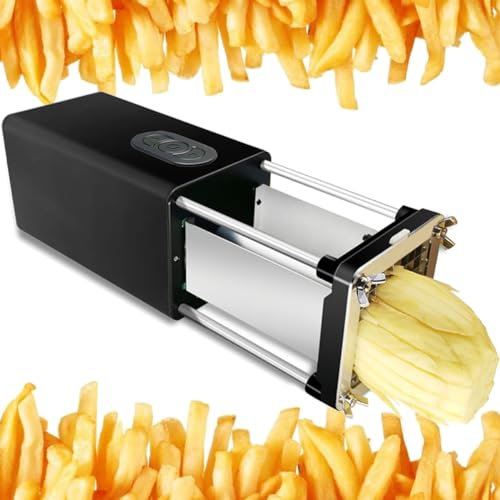 Coupe-frites vertical en acier inoxydable,Coupe-frites électrique, Coupe-frites professionnel pour le commerce et la maison, Trancheur de pommes de terre électrique.,Black
