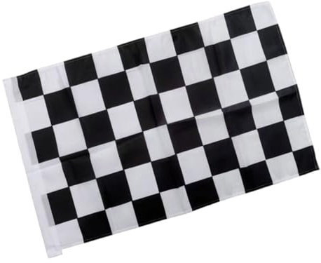 Happyyami Rennflagge Kleine Fähnchen Checkered Flag Partyzubehör Dekorationen Für Geburtstagsfeiern Rennwimpel-banner-flaggen Zielflagge F1 Rot-weiße Flagge Polyester Handheld