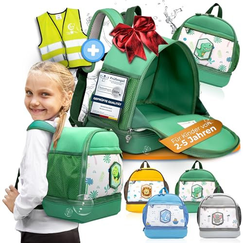 REISERACKER Kindergartenrucksack mit Brustgurt ab 2 Jahren 6,5l - Kinderrucksack Mädchen & Kindergartenrucksack Jungen - Kinderrucksack für Kita & Kindergarten - Jungen & Mädchen Rucksack Kinder